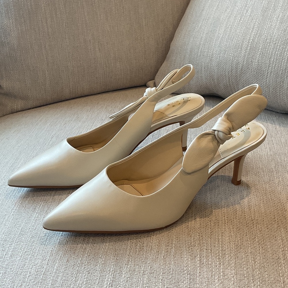 Alex Marie Cream Pointed Slingback Heels